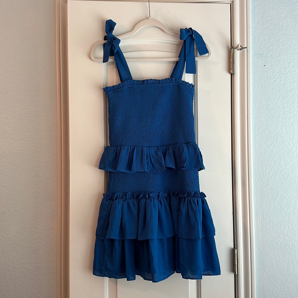Royal blue Ruffled Dress